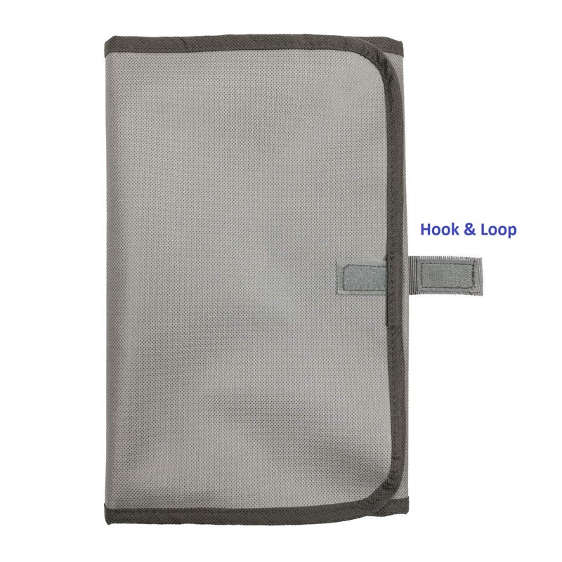 ANIZER Travel Foldable Jewelry Rolls Bag Hanging Jewelry Organizer with 9 Zippered Clear Pockets Storage Pouch with Rotatable Hanger (GREY) - Image 5